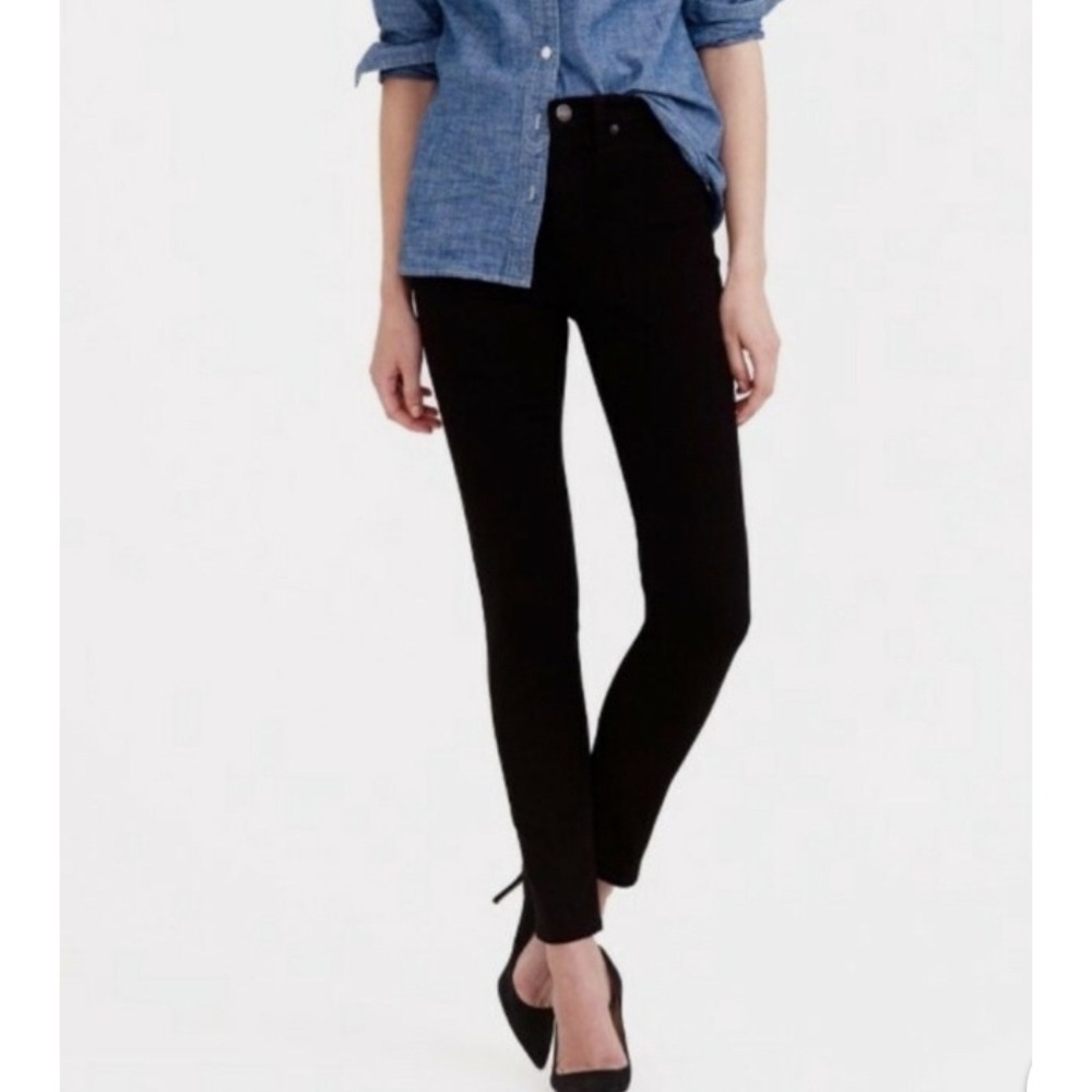 J.Crew Lookout High Rise Skinny Black Jeans Womens Size 25 Cotton Blend NWOT